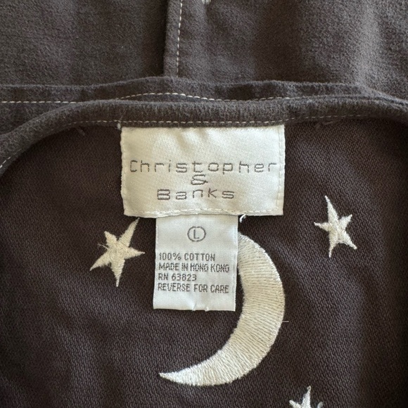 Vintage Christopher & Banks Star - Moon Print Vest Size Large - Picture 10 of 14